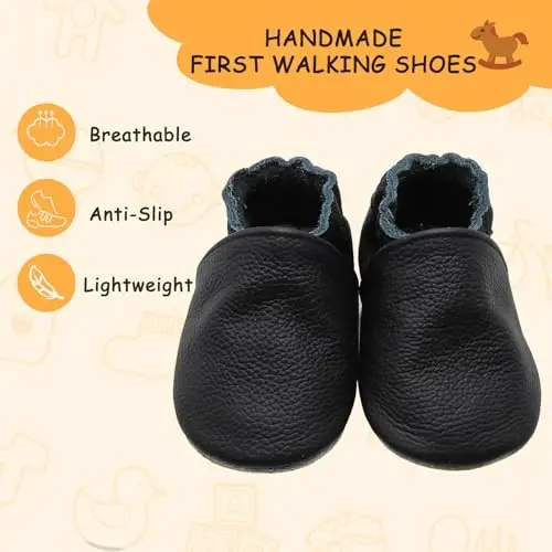 YALION Yumshoq Charm Bolalar Poyafzali Mokasinlar Elastik to'piqli Slip-on O'g'il bolalar Qizlar Terliklari, Sirpanishga qarshi Chaqaloqlar uchun Birinchi Yurish Krovat Poyafzallari - YALION (1)
