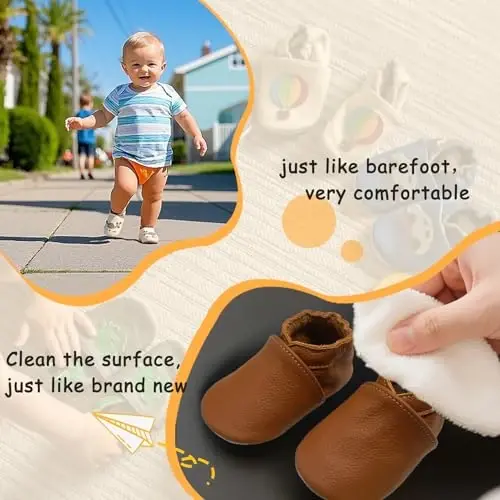 YALION Yumshoq Charm Chaqaloq Poyabzallari Mokasinlar Elastik To'piqli Slip-on O'g'il Bolalar Qizlar Terliklar, Sirpanishga Qarshi Birinchi Yurish Beshik Poyabzallari Go'daklar uchun - 4