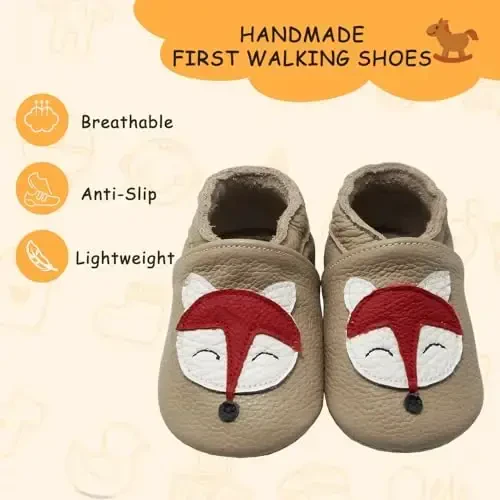 YALION Soft Sole Baby Leather Shoes Moccasins Anti-Slip First Walker Crib Shoes for Toddler Infant Boys Girls - 2
