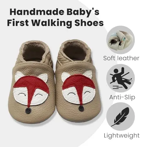 YALION Baby Soft Leather Shoes Suede Sole Infant Toddler First Walking Sports Crib Moccasins - YALION (1)