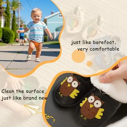 YALION Soft Sole Baby Leather Shoes Moccasins Anti-Slip First Walker Crib Shoes for Toddler Infant Boys Girls - 4