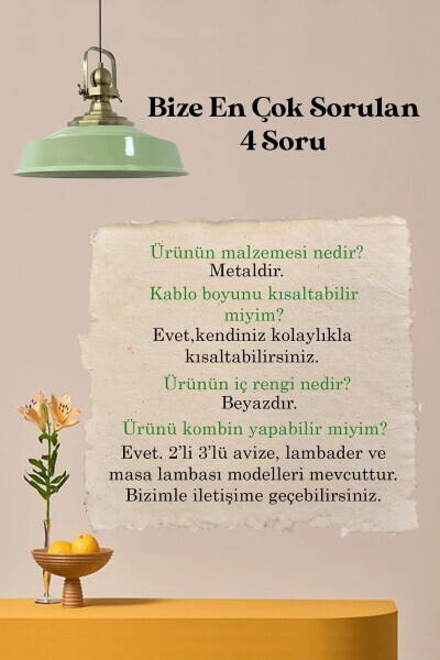 Yalpiz yashil Asil Yolg'iz Chandelier Eskirgan Boshi Retro Osilgan Chiroq Kafexona Zal Chandelierlari - 4