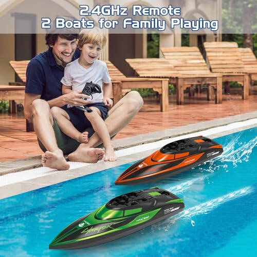 Yamaester RC Boat for Kids Remote Control Boats 2 Pack Toys Waterproof with Rechargable Battery Boat for Pools Lakes Play Gifts Boys Girls Adults - 4