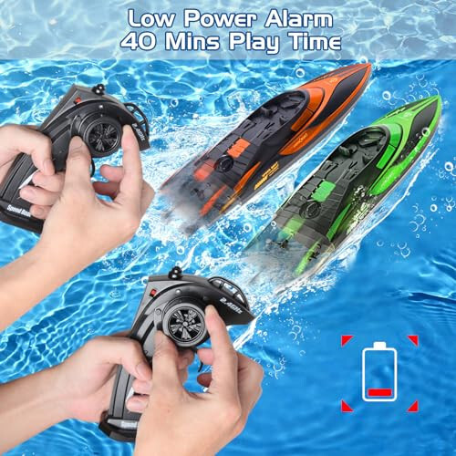 Yamaester RC Boat for Kids Remote Control Boats 2 Pack Toys Waterproof with Rechargable Battery Boat for Pools Lakes Play Gifts Boys Girls Adults - 9