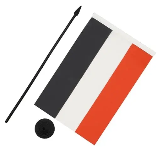 AZ FLAG Yemen Table Flag 5'' x 8'' - Yemeni Desk Flag 21 x 14 cm. - Black plastic stick and base - 3