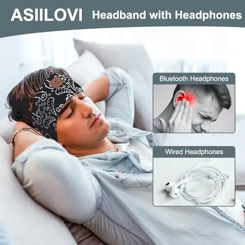 2-Pack Upgraded Wireless Bluetooth Headband for Side Sleepers, Running, Travel, Meditation - 3
