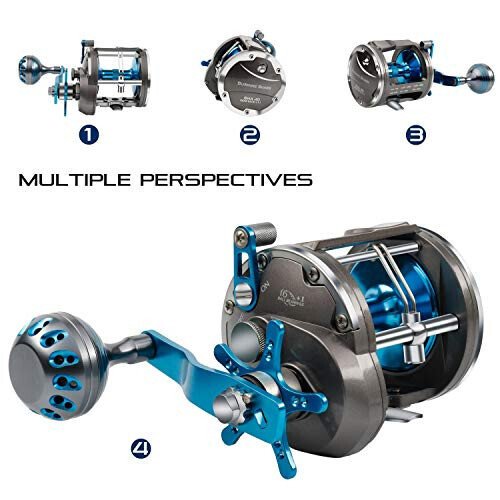 Burning Shark Trolling Reel Saltwater Level Wind Reels, Drag Reels Boat Fishing Ocean Fishing for Sea Bass Grouper Salmon - BURNING SHARK (1)