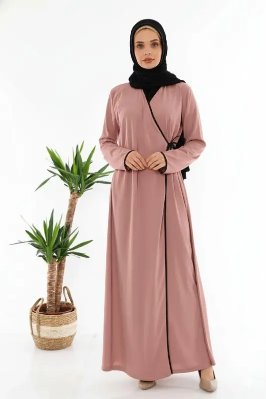 Yandan Bağlamalı Namaz Elbisesi Gül-GÜL - 1