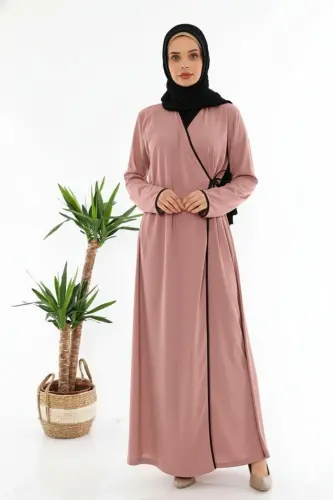 Yandan Bağlamalı Namaz Elbisesi Gül-GÜL 