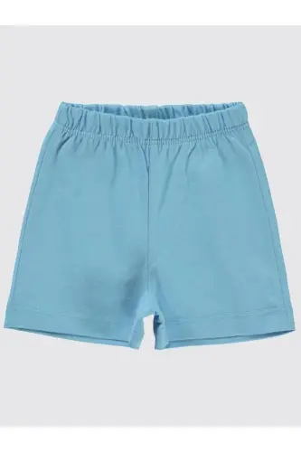 Yandan Dikişli 6-18 Ay Unisex Şort - Mavi 3-6 Ay-Mavi - 1