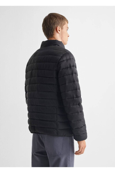 Yandan fermuarlı kapitone anorak-Siyah - 4