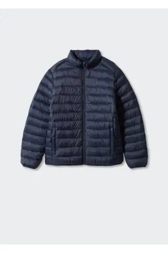 Yandan fermuarlı kapitone anorak - Lacivert - 3