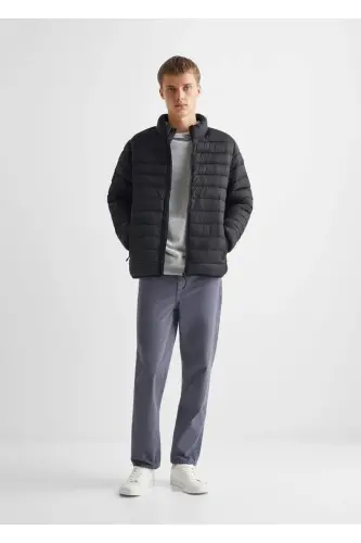 Yandan fermuarlı kapitone anorak - Siyah - mango teen (1)