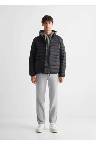 Yandan fermuarlı kapitone anorak - Siyah - MANGO TEEN (1)