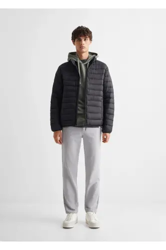 Yandan fermuarlı kapitone anorak-Siyah - 2