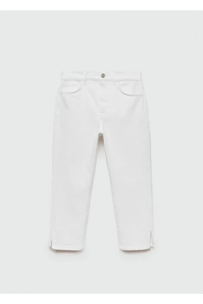 Yandan yırtmaçlı capri jean pantolon - 3