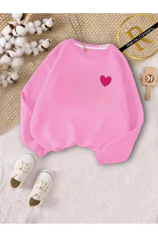 Yangi Mavsum 3 Ip Ichki Shardonli Katta hajmli Upali Bolalar va Ayollar Sviter Ona-Qiz Koleksiyonu-pushti - 1