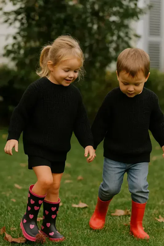 Yangi mavsum ekstra egiluvchan velo yoqasi unisex chaqaloq & bolalar ko'ylagi (0-5 yosh) - NIMINI KIDS