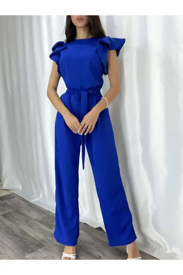 Yangi Mavsum Moslashuvchan Moviy Krep Mato Yeng Volan Detay - 3