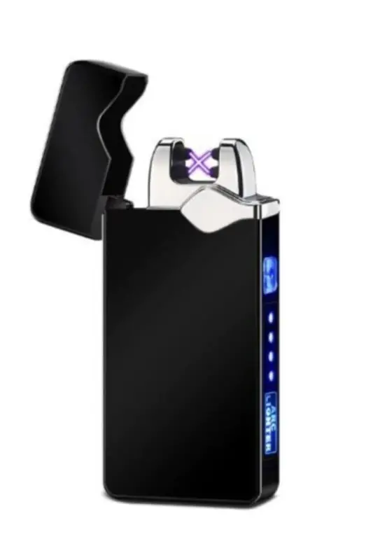 Yangi Model USB Qayta Zaryadlanadigan Elektr Chiroq Qora - 1