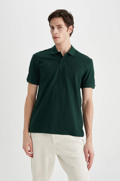 Yangi Regular Fit Qisqa Yengli Polo Ko'ylagi To'q Yashil - 7