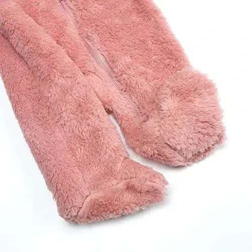 Yangi tug'ilgan chaqaloq kombinezoni kapüşonli flis rompers uzun qisma onesies tashqi kiyimlar to'plami - 6