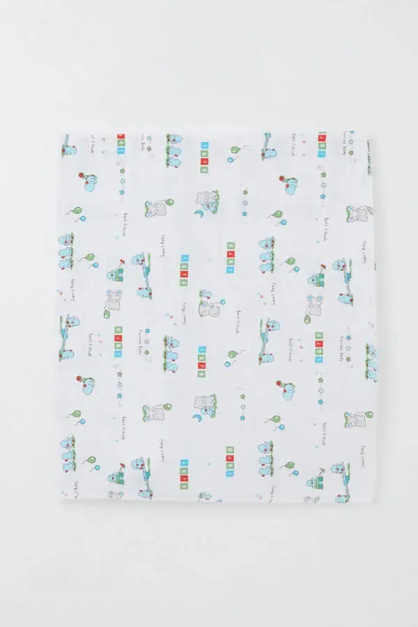 Yangi tug'ilgan chaqaloq Muslin ko'rpa yoqimli chaqaloq hayvon do'stlari standart, oq - 1