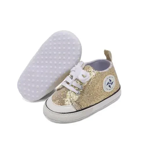 Yangi tug'ilgan chaqaloq qizlar bolalar tuvali poyafzallari Chaqaloq yumshoq taglik slip Birinchi yuruvchi krossovkalar Bolalar tekis loaferlar Yuqori top beshik denim Uniseks mokasin poyafzal - 2