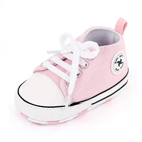 Yangi tug'ilgan chaqaloq qizlar bolalar tuvali poyafzallari Chaqaloq yumshoq taglik Slip On Birinchi yuruvchilar Sneaker Toddler tekis Loferlar Yuqori Top Karavot Jinsiy Uniseks Mokasinlar poyafzali 