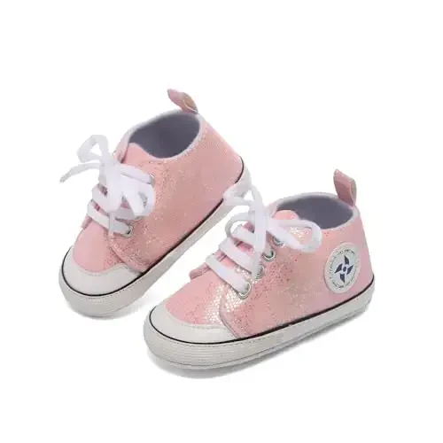 Yangi tug'ilgan chaqaloq qizlar bolalar tuvali poyafzallari Infantil yumshoq taglik Slip On Birinchi yuruvchilar Sneaker Bolalar uchun tekis Loferlar Yuqori top to'shak Denim Uniseks Mokasin poyabzali - 8