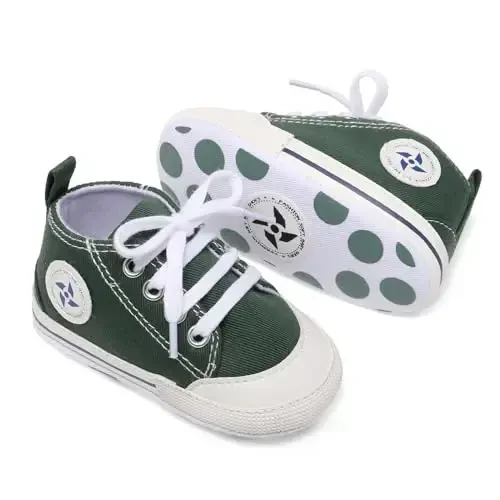 Yangi tug'ilgan chaqaloq qizlar o'g'il bolalar tuvali poyafzallari Infant yumshoq taglik Slip On Birinchi Yuruvchilar Sneaker Toddler tekis Loaferlar Yuqori Top Beshik Denim Unisex Mokasin Poyafzal - 3