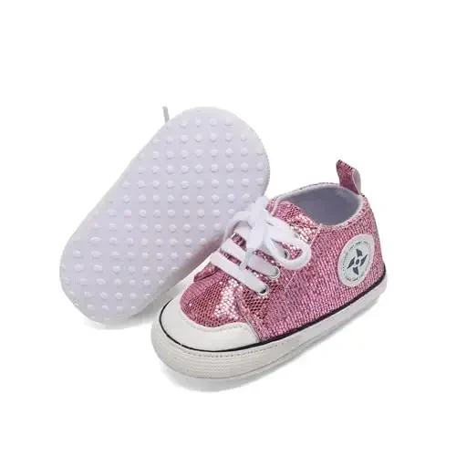 Yangi tug'ilgan chaqaloq qizlar uchun tuvali poyabzal O'g'il bolalar uchun chaqaloq yumshoq taglik Slip On Birinchi Yuruvchilar Sneaker Toddler tekis Loaferlar Yuqori Top Karavot Jinsiy Unisex Mokasin Poyabzal - NEWBORN (1)