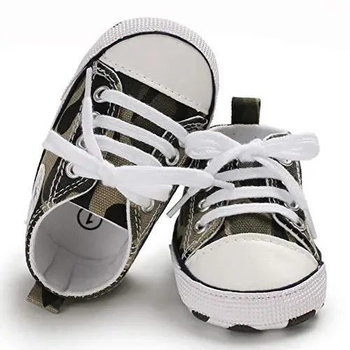 Yangi tug'ilgan chaqaloq qizlar uchun tuvali poyabzal O'g'il bolalar uchun chaqaloq yumshoq taglikli slip-on birinchi yuruvchilar krossovkasi Toddler tekis Loafer yuqori top beshik denim Uniseks mokasin poyabzal - 3
