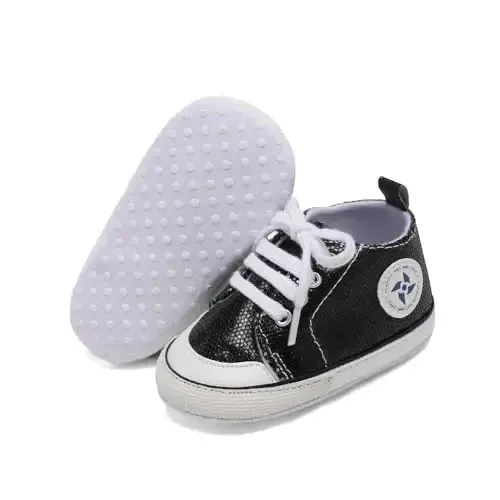 Yangi tug'ilgan chaqaloq qizlar uchun tuvali poyafzallari O'g'il bolalar uchun chaqaloq yumshoq taglik slip-on birinchi yuruvchi krossovkalar kichkintoy tekis loafers yuqori top karavoti denim unisex mokasin poyabzal - 3