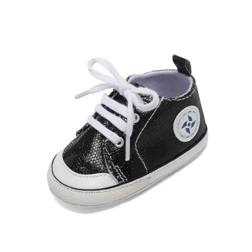 Yangi tug'ilgan chaqaloq qizlar uchun tuvali poyafzallari O'g'il bolalar uchun chaqaloq yumshoq taglik slip-on birinchi yuruvchi krossovkalar kichkintoy tekis loafers yuqori top karavoti denim unisex mokasin poyabzal - 1