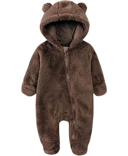 Yangi tug'ilgan chaqaloq romper fleece onesie jumpsuit toddler iliq qalpoqli tashqi kiyimlar chaqaloq uchun - Newborn
