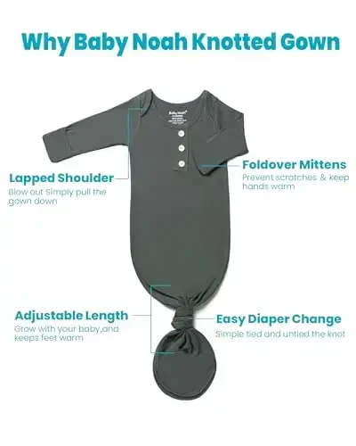 Yangi tug'ilgan chaqaloq tugunli ko'ylagi, o'ta yumshoq ipakdek chaqaloq uyqu kiyimi, qo'lqopli, kamonli va shapkali qizaloq uchun uyqu ko'ylagi to'plami - 3