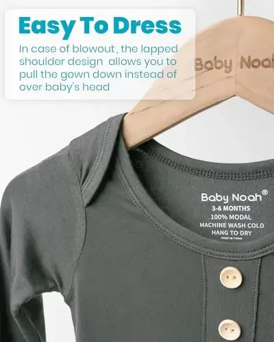 Yangi tug'ilgan chaqaloq tugunli ko'ylagi, o'ta yumshoq ipakdek chaqaloq uyqu kiyimi, qo'lqopli, kamonli va shapkali qizaloq uchun uyqu ko'ylagi to'plami - 4