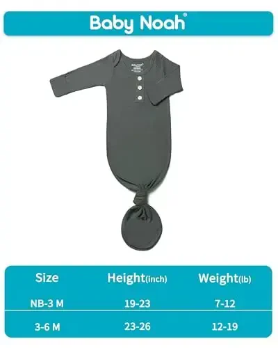 Yangi tug'ilgan chaqaloq tugunli ko'ylagi, o'ta yumshoq ipakdek chaqaloq uyqu kiyimi, qo'lqopli, kamonli va shapkali qizaloq uchun uyqu ko'ylagi to'plami - 7