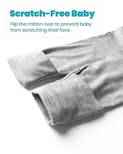 Yangi tug'ilgan chaqaloq tugunli ko'ylak, juda yumshoq ipakdek chaqaloq uzun yengli uyqu kostyumi qo'lqop va shlyapa va bantli to'plam (juda uzun) - 4