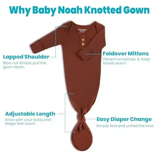 Yangi tug'ilgan chaqaloq uchun tugunli ko'ylak, juda yumshoq ipakdek chaqaloq uchun uyqu libosi, qo'lqopli, kamonli va shapkali chaqaloq qiz uchun uyqu ko'ylagi to'plami - 5