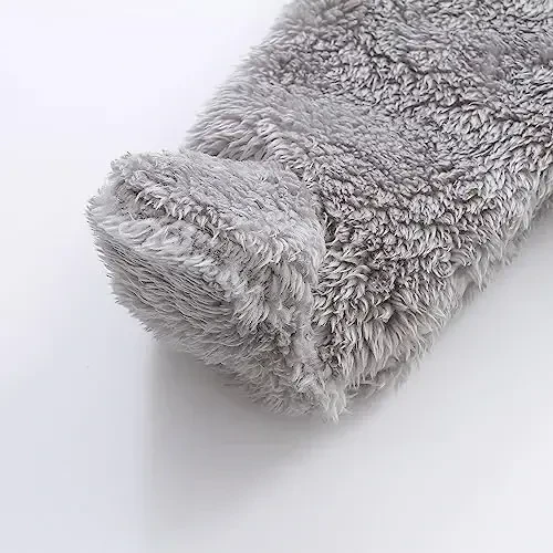 Yangi tug'ilgan chaqaloqlar uchun qor kostyumi Fleece astarli kombinezonlar Chaqaloqlar uchun iliq kapüşonlu romper - 6