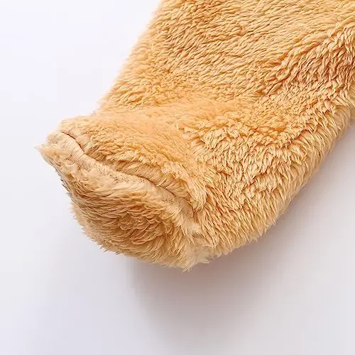 Yangi tug'ilgan chaqaloqlar uchun qor kostyumi Fleece astarli kombinezonlar Chaqaloqlar uchun iliq kapüşonlu romper - 6