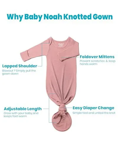 Yangi tug'ilgan chaqaloqlar uchun tugunli ko'ylak, juda yumshoq ipakli chaqaloq uxlash kiyimi, qo'lqop, kamon va shlyapa to'plami bilan qizaloq uxlash ko'ylagi - 6