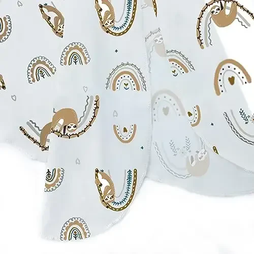 Yangi tug'ilgan tugunli tungi ko'ylak uzun yengli mos keladigan shlyapa to'plami 3 dona, chaqaloqlar uchun unisex uy kiyimlari qo'lqopli manjetlar bilan o'g'il qizlar uchun 0-3 oy - 7