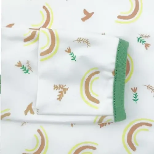 Yangi tug'ilgan tugunli tungi ko'ylak uzun yengli mos keladigan shlyapa to'plami 3 dona, paxta chaqaloq uyqu ko'ylaklari uyqu uchun qoplar uy kiyimlari qo'lqopli manjetlar bilan o'g'il bolalar uchun qizlar (Shar + Kamalak + Ayiq, 0-6 oy) - 7