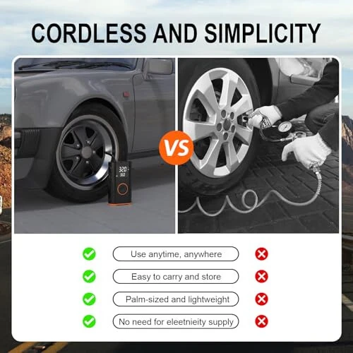 (Yangi yangilanish) ZSX Shinalar Inflatori Ko'chma Havo Kompressori-160 PSI Havo Nasosi Xotira Funktsiyasi bilan, Elektr Velosiped Nasosi Shinalar Bosimi O'lchagichi bilan, Avtomobil uchun Shinalar Inflatori, Erkaklar Eri Otasiga Sovg'alar - 4