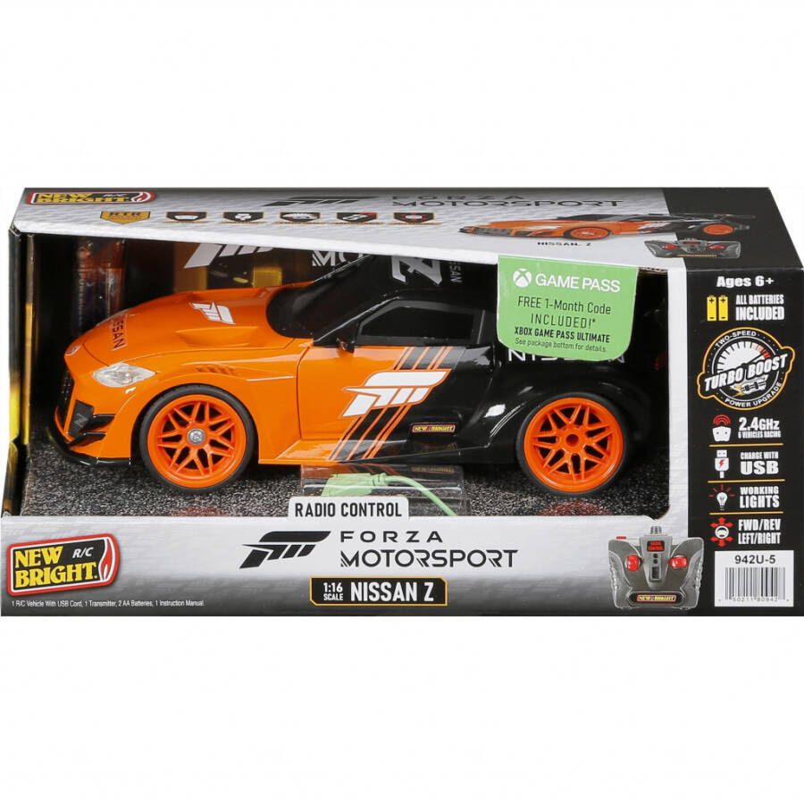 Yangi Yorqin (1:16) Forza Nissan Z Batareya Masofadan boshqariladigan Sport Avtomobili, Toʻq sariq 942U-5 Bolalar - 2