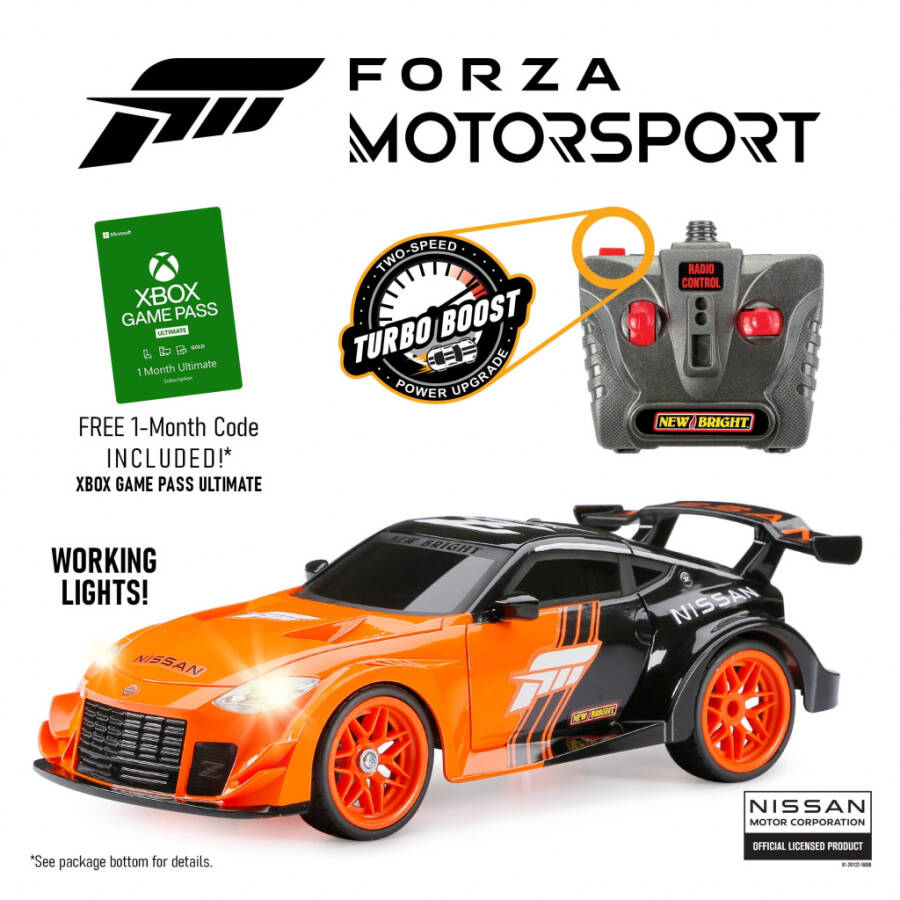 Yangi Yorqin (1:16) Forza Nissan Z Batareya Masofadan boshqariladigan Sport Avtomobili, Toʻq sariq 942U-5 Bolalar - 5