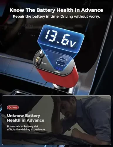 【Yangilangan】 SUPERONE tortiladigan avtomobil zaryadlovchisi 4 tasi 1 da, simli tez avtomobil telefon zaryadlovchisi 2,6 fut, USB C va Apple avtomobil zaryadlovchi adapteri, iPhone 17/16/15/15 Pro Max/14/13/12/11, Galaxy, Pixel bilan mos keladi - 5